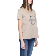 Blauer Beige Baumwoll-T-Shirt