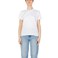 Blauer Wit Polyester T-shirt