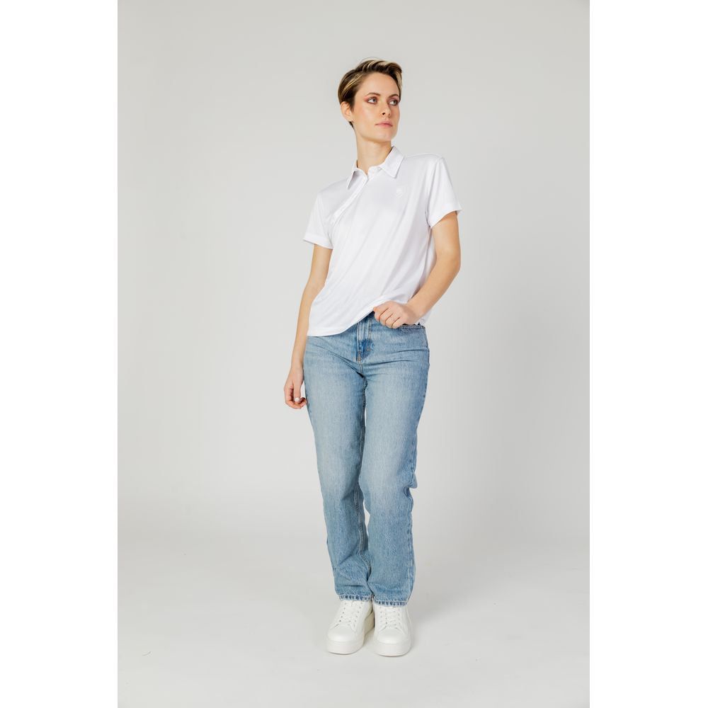 Blauer Wit Polyester T-shirt