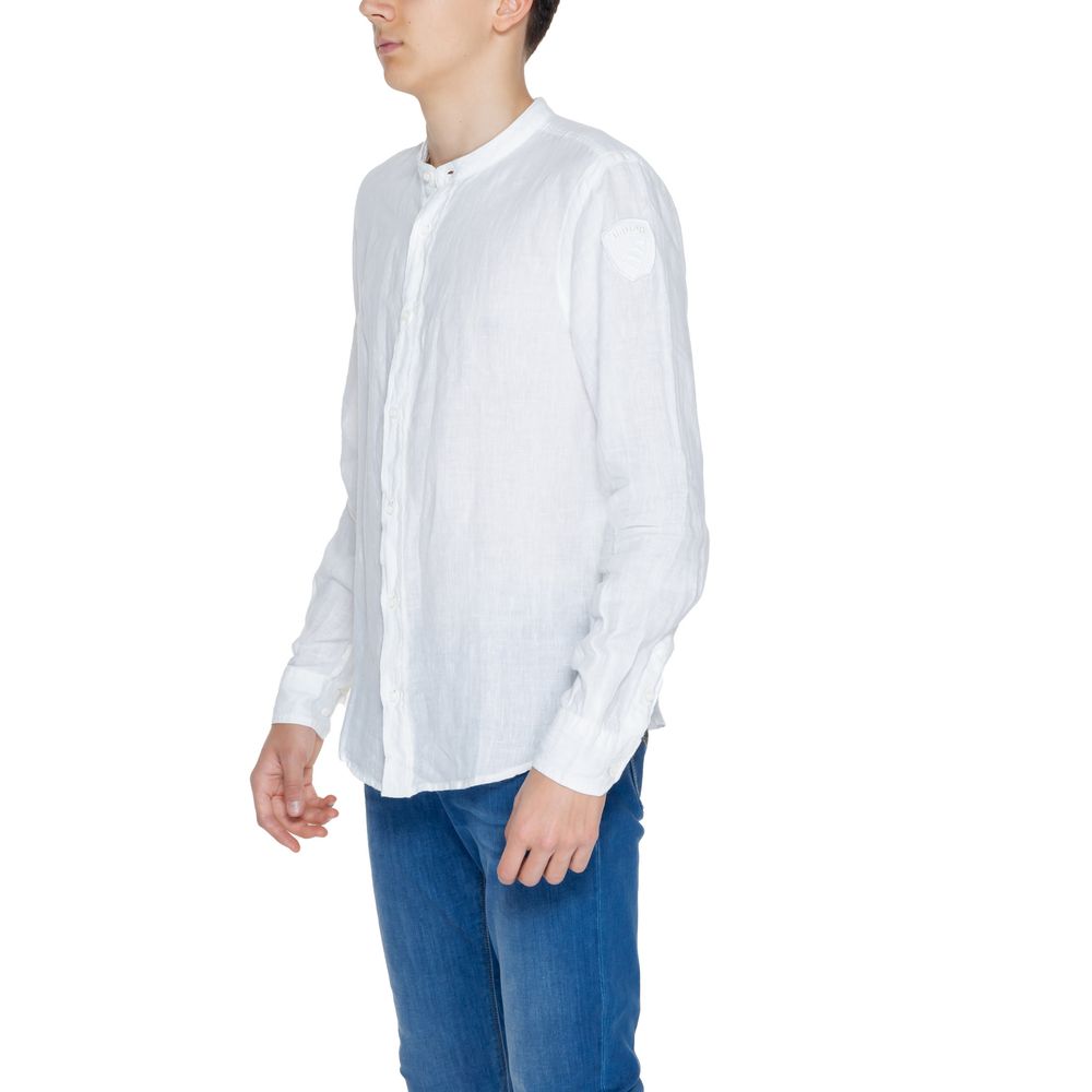 Blauer Wit Linnen Overhemd