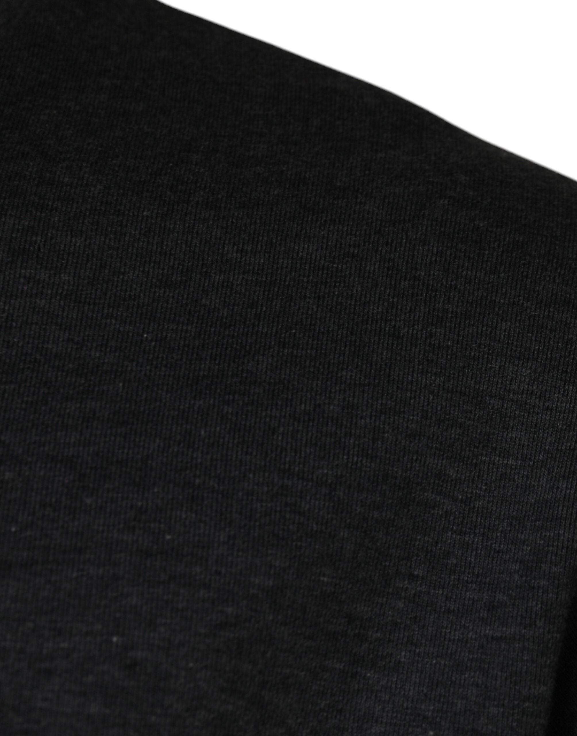 Dolce & Gabbana Dunkelgraues Camouflage-Rundhals-T-Shirt