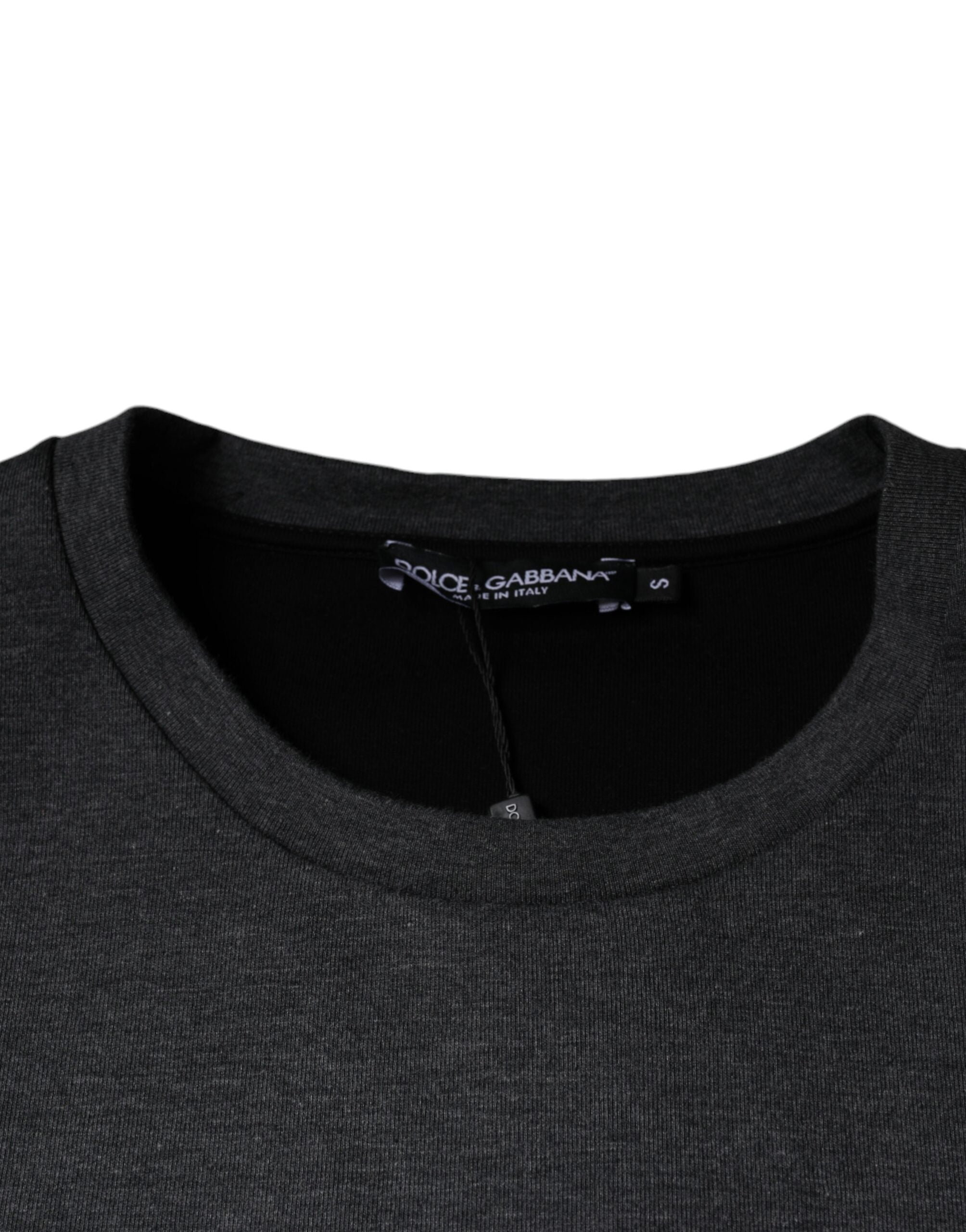 Dolce & Gabbana Dunkelgraues Camouflage-Rundhals-T-Shirt