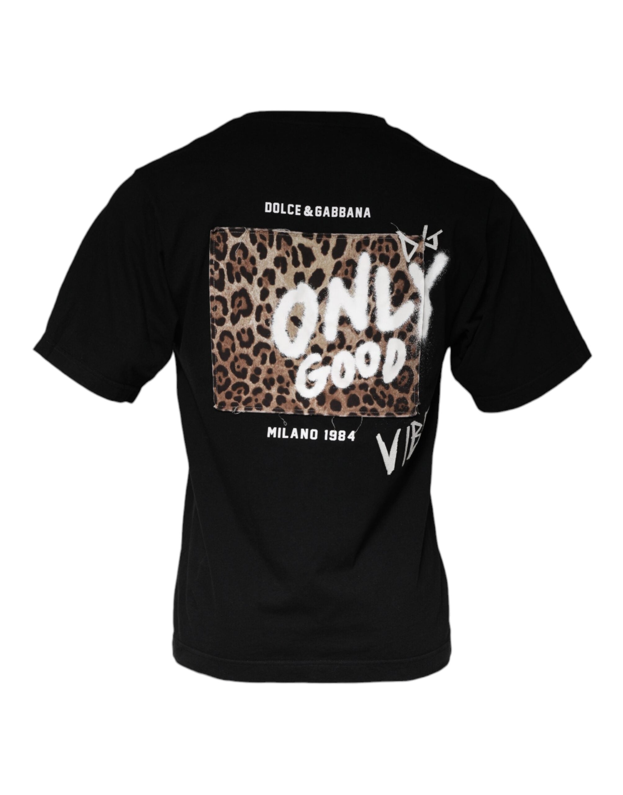 Dolce & Gabbana Schwarzes T-Shirt aus Baumwolle mit Amore-Print und Rundhalsausschnitt