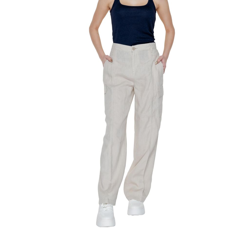 Street One Beige Linnen Flared Broek