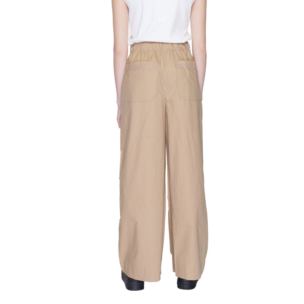 Blauwe beige katoenen casual broek