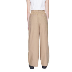 Blauwe beige katoenen casual broek