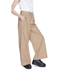 Blauwe beige katoenen casual broek