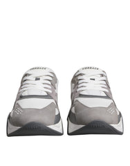 Versace Grijze Leren Neopreen Chunky Lage Squalo Sneakers Schoenen