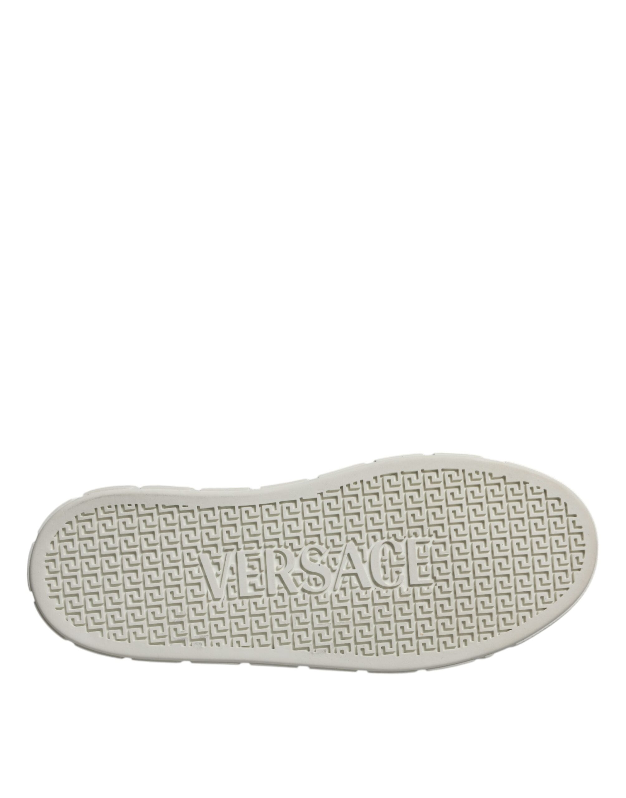 Versace Weiß Braun Greca Print TPU Low Top Herren Sneakers Schuhe