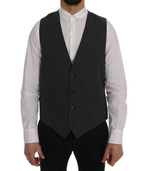 Dolce & Gabbana Grijs STAFF Katoenen Gestreepte Gilet