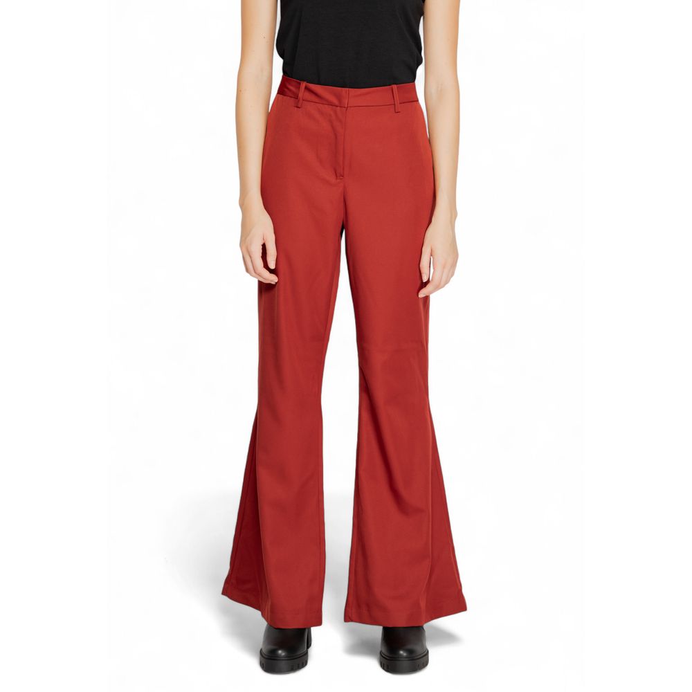 Vero Moda Rode Polyester Uitlopende Broek