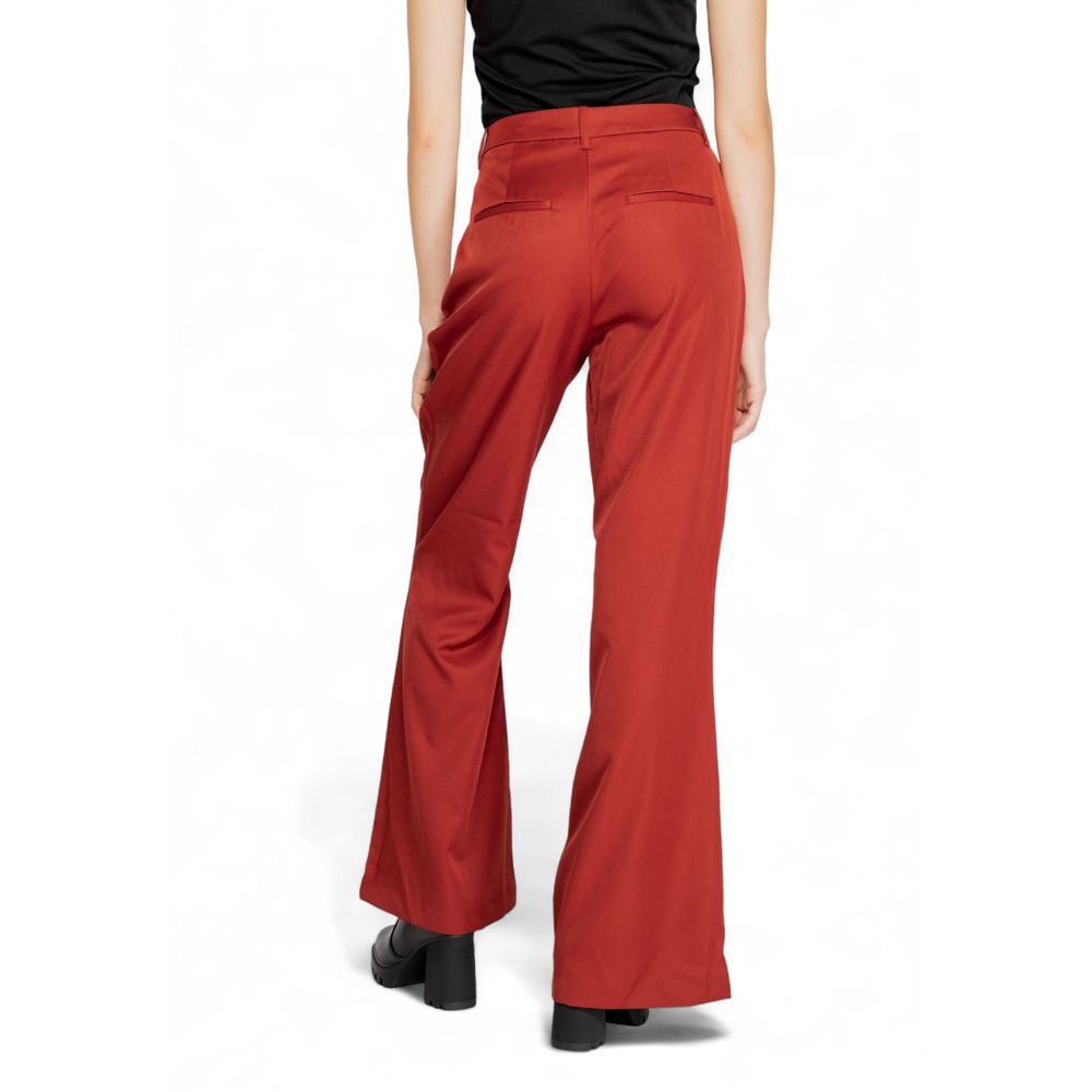 Vero Moda Rode Polyester Uitlopende Broek