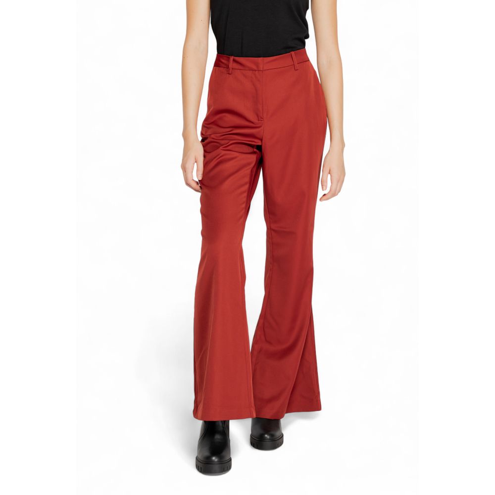 Vero Moda Rode Polyester Uitlopende Broek