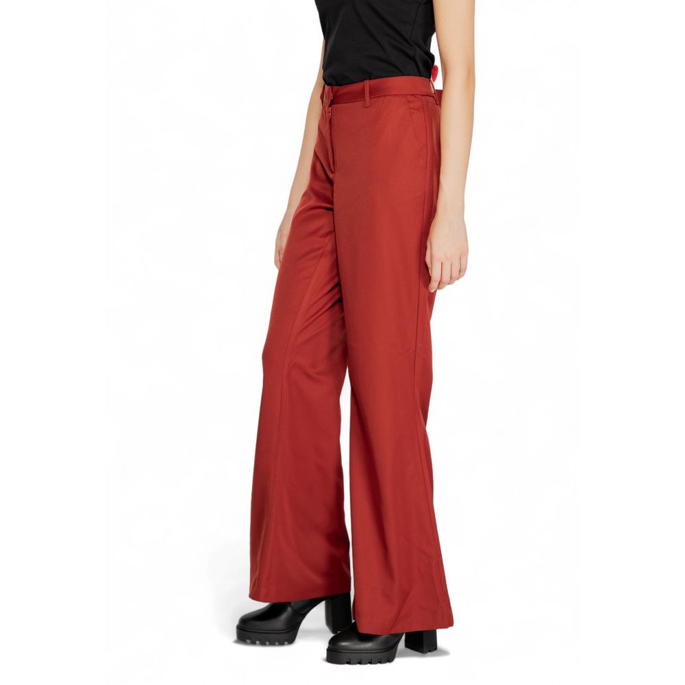 Vero Moda Rode Polyester Uitlopende Broek