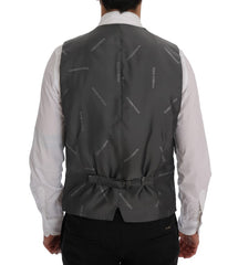 Dolce & Gabbana Grijs STAFF Katoenen Gestreepte Gilet