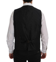 Dolce & Gabbana Grijs STAFF Katoenen Gestreepte Gilet
