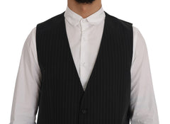Dolce & Gabbana Grijs STAFF Katoenen Gestreepte Gilet