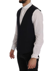 Dolce & Gabbana Zwarte STAFF Gestreept Wollen Vest