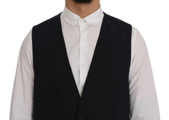 Dolce & Gabbana Zwarte STAFF Gestreept Wollen Vest