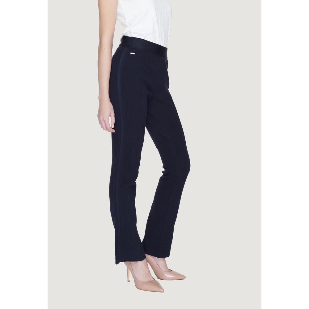 Street One Blauwe flared broek van katoen