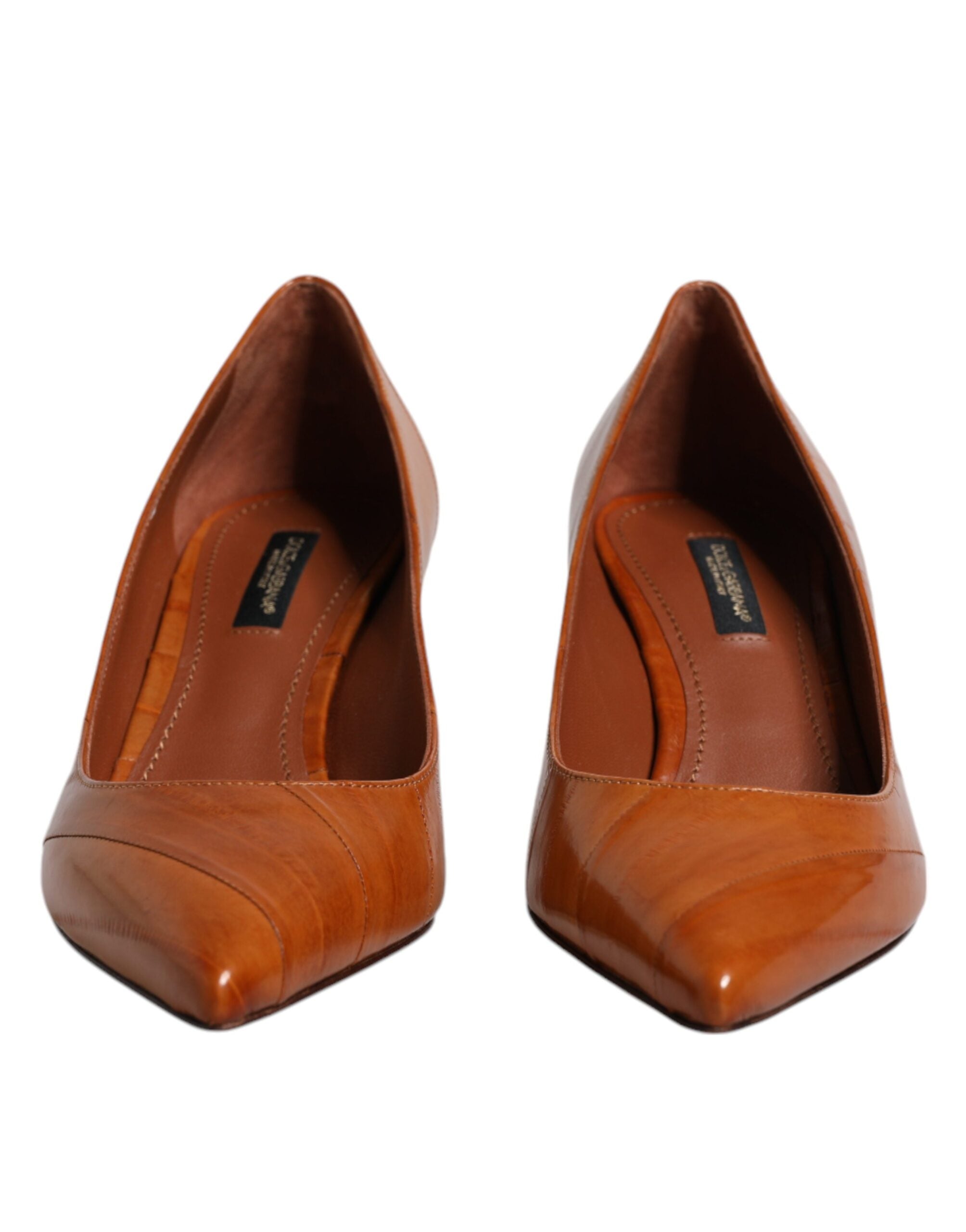 Dolce & Gabbana Bruin Lederen Kitten Heel Pumps Schoenen