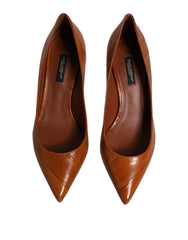 Dolce & Gabbana Bruin Lederen Kitten Heel Pumps Schoenen