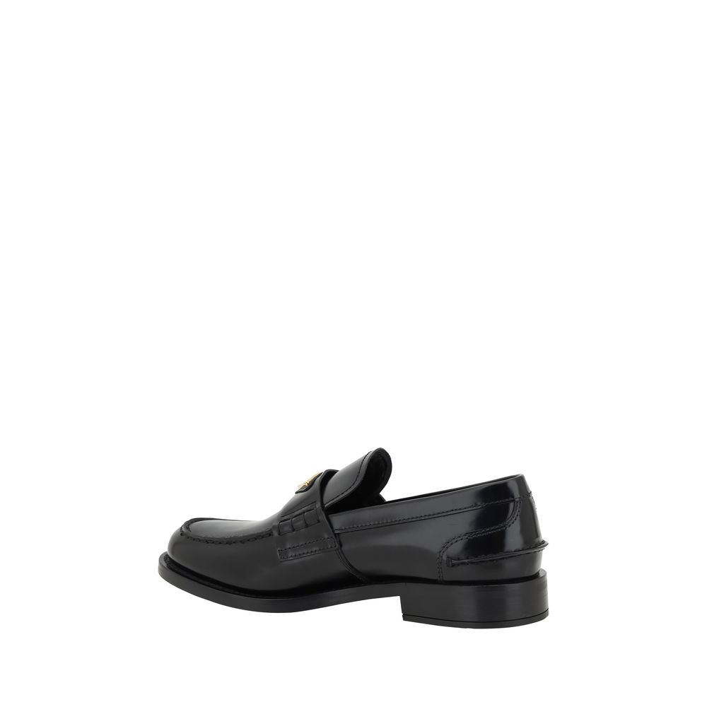 Prada Loafer aus schwarzem Leder mit Logo