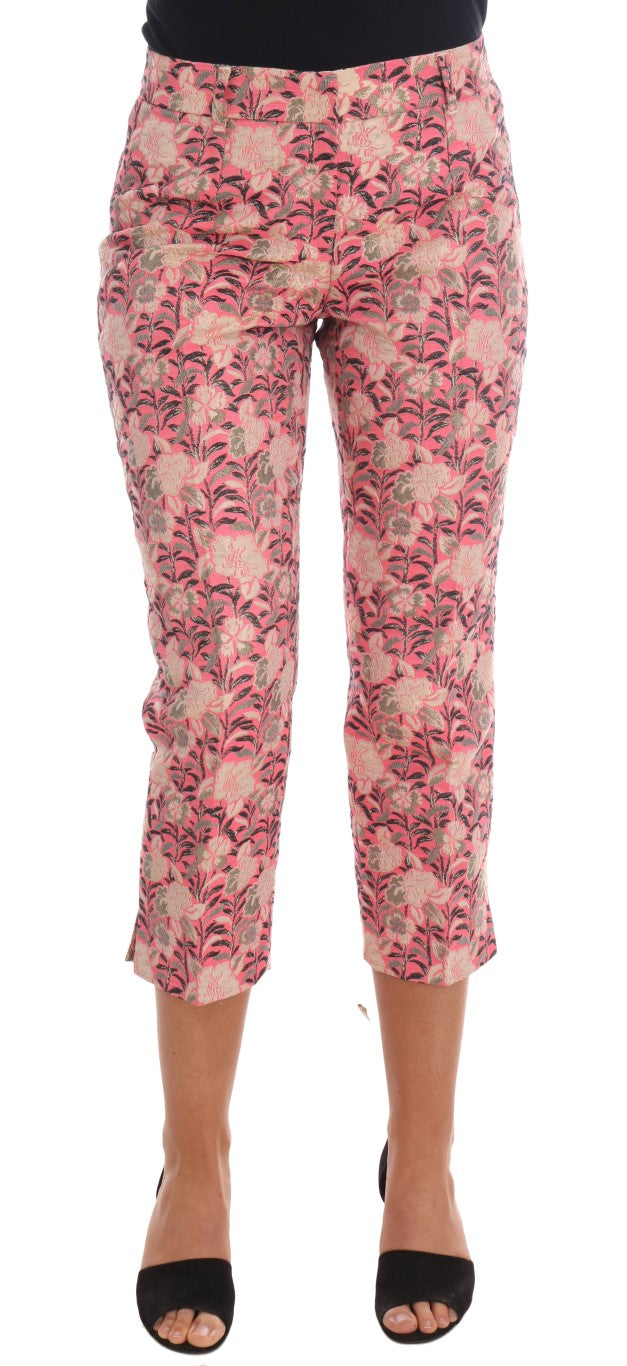 Dolce & Gabbana Pinke florale Brokat Caprihose