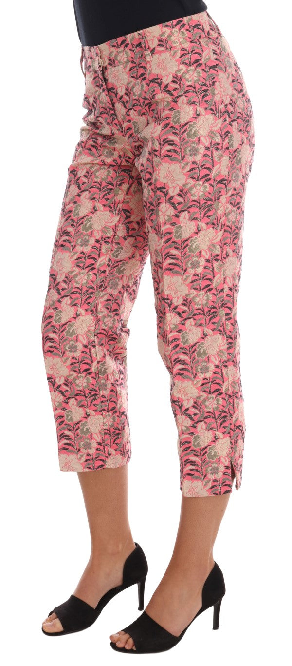 Dolce & Gabbana Pinke florale Brokat Caprihose