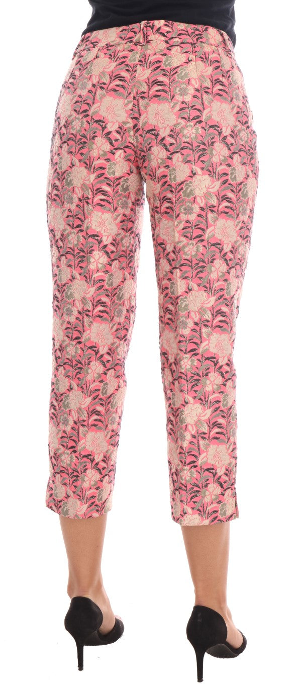 Dolce & Gabbana Pinke florale Brokat Caprihose