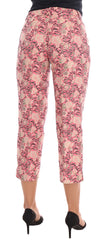 Dolce & Gabbana Pinke florale Brokat Caprihose