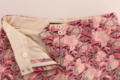 Dolce & Gabbana Pinke florale Brokat Caprihose