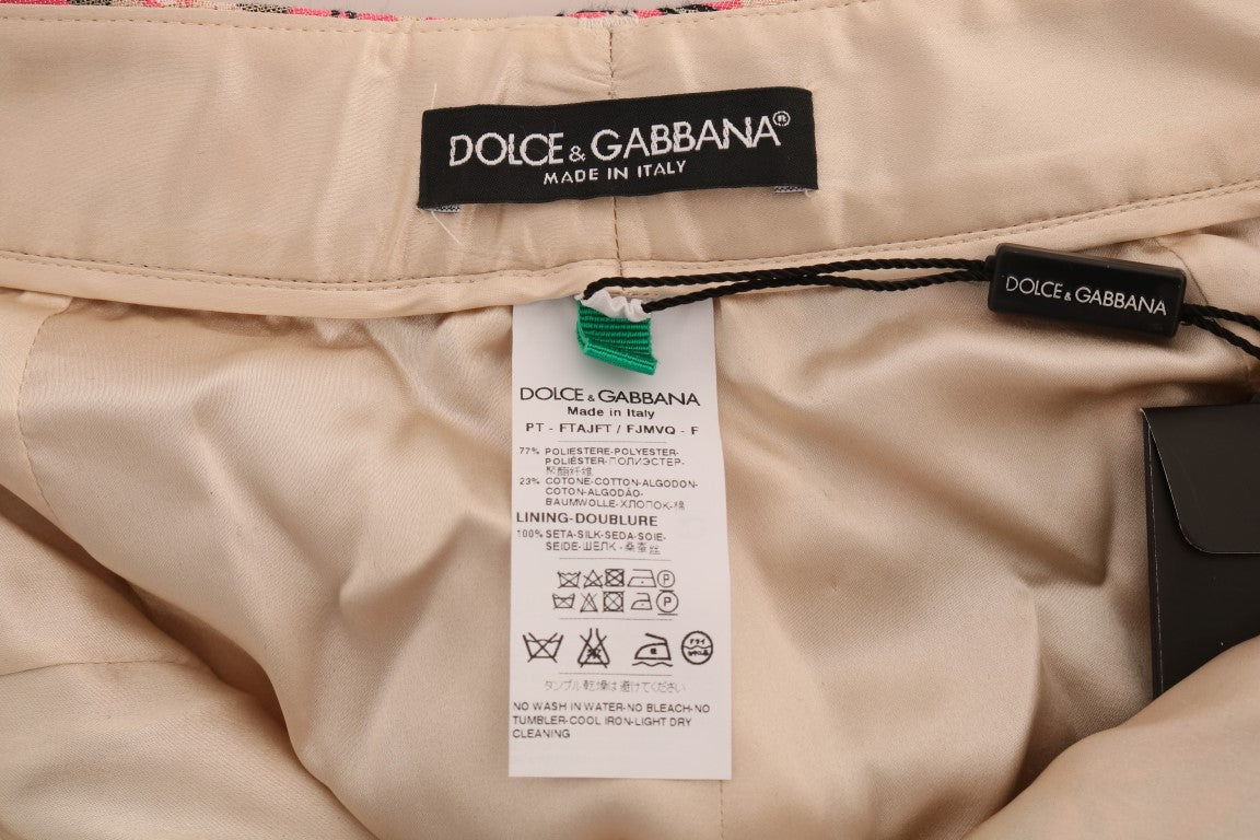 Dolce & Gabbana Pinke florale Brokat Caprihose