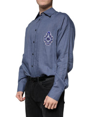 Dolce & Gabbana Blauw Overhemd met Lange Mouwen en Knoopsluiting
