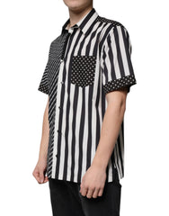 Dolce & Gabbana Zwart-Wit Gestreepte Casual Overhemd met Knopen
