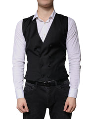 Dolce & Gabbana Schwarze Herren-Weste aus Wolle für festliche Anlässe