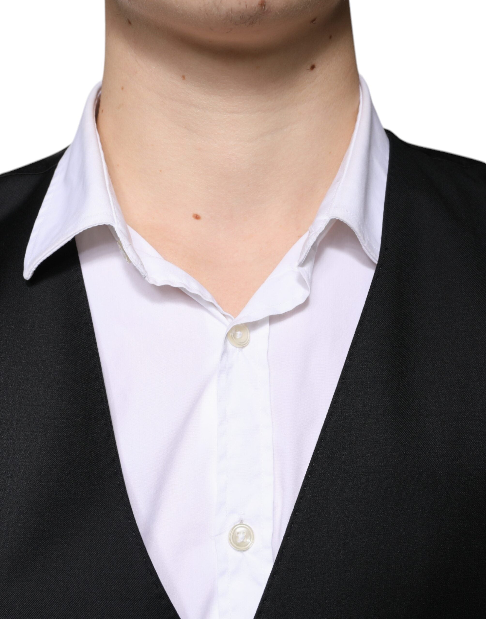 Dolce & Gabbana Schwarze Herren-Weste aus Wolle für festliche Anlässe
