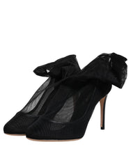 Dolce & Gabbana Zwarte Nylon Mesh Sokstijl Laarzen Schoenen