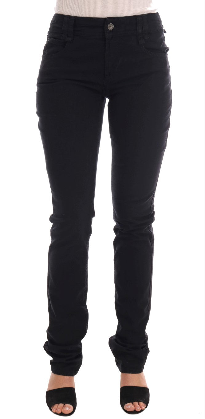 John Galliano Regular Fit Stretch Jeans aus schwarzem Baumwolldenim