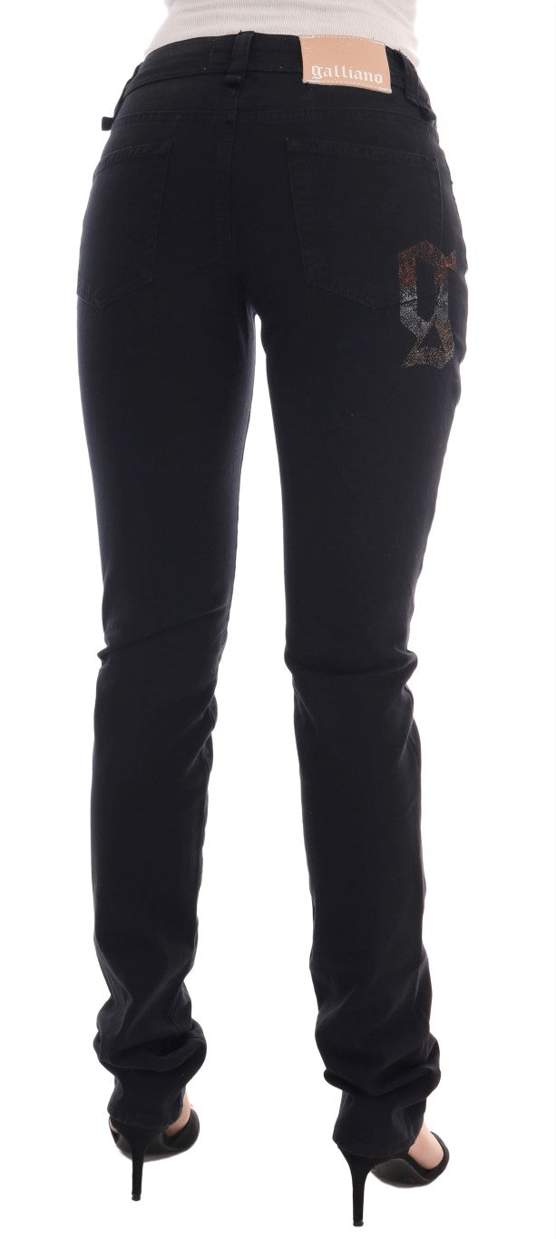 John Galliano Regular Fit Stretch Jeans aus schwarzem Baumwolldenim