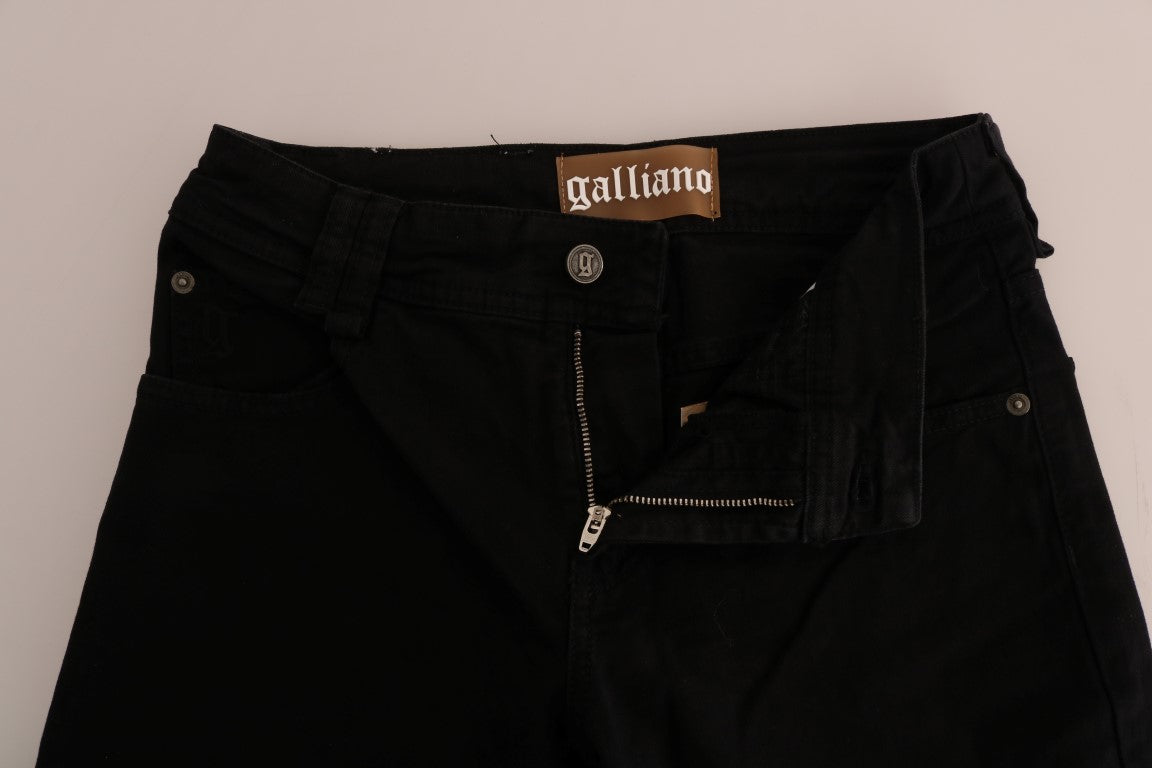 John Galliano Regular Fit Stretch Jeans aus schwarzem Baumwolldenim