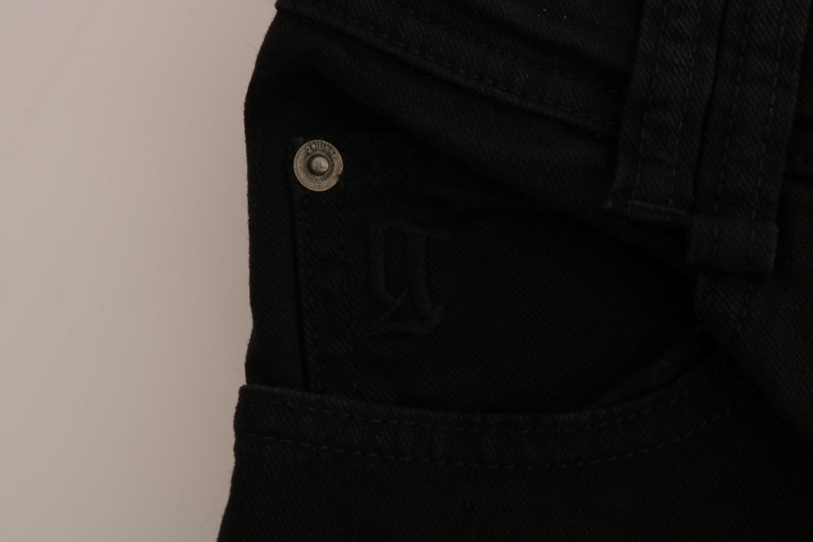 John Galliano Regular Fit Stretch Jeans aus schwarzem Baumwolldenim