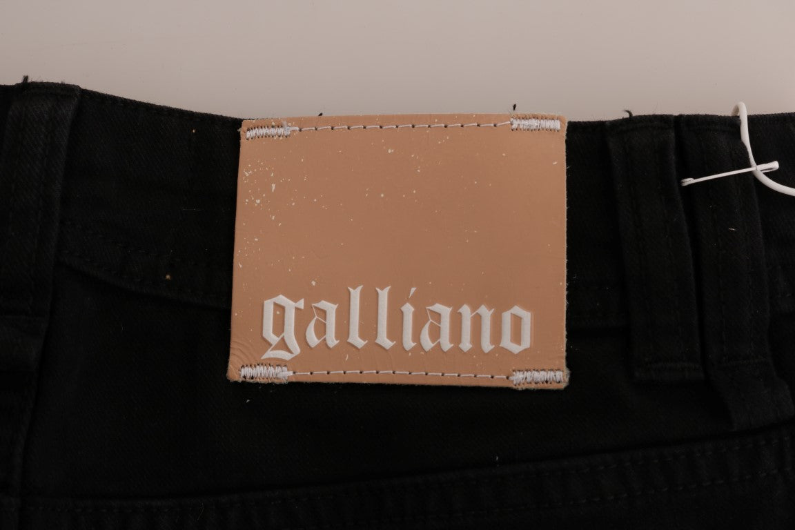 John Galliano Regular Fit Stretch Jeans aus schwarzem Baumwolldenim