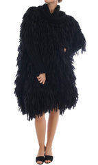 Dolce & Gabbana Schwarzer Fransenpullover aus Wolle