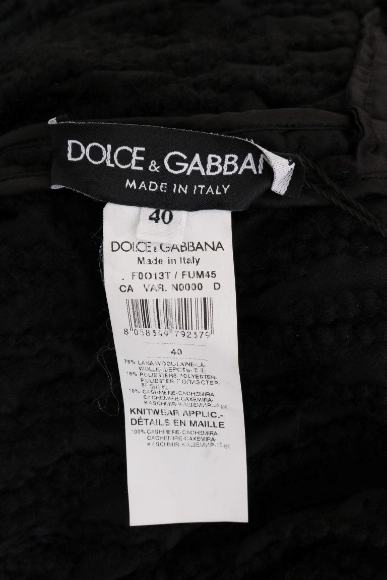 Dolce & Gabbana Schwarzer Fransenpullover aus Wolle