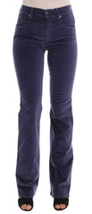 Ermanno Scervino Paarse Corduroy Stretch Bootcut Broek