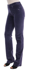 Ermanno Scervino Paarse Corduroy Stretch Bootcut Broek