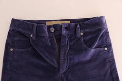 Ermanno Scervino Paarse Corduroy Stretch Bootcut Broek