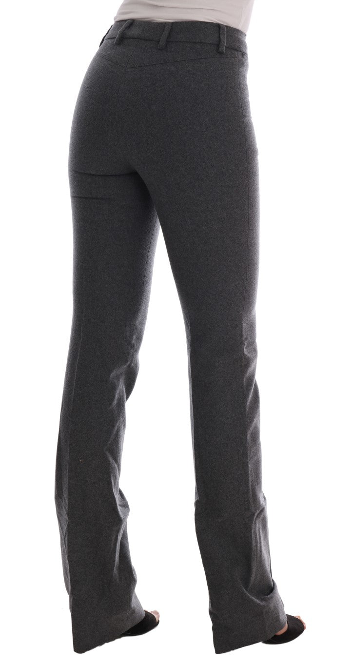 Ermanno Scervino Grijze Wollen Slim Stretch Broek