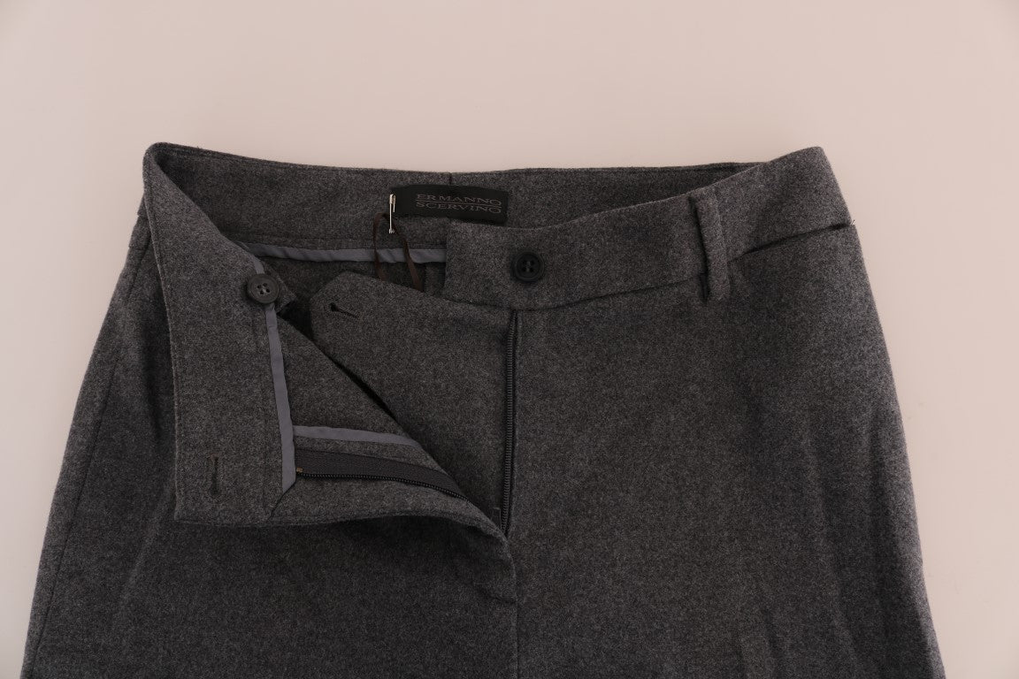 Ermanno Scervino Grijze Wollen Slim Stretch Broek